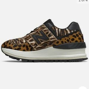 NIB New Balance 574 Animal Print Calf Hair Sneakers Size 8